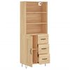 vidaXL Highboard Sonoma-Eiche 69,5x34x180 cm Holzwerkstoff