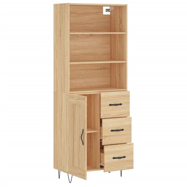vidaXL Highboard Sonoma-Eiche 69,5x34x180 cm Holzwerkstoff