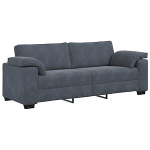 vidaXL 3-Sitzer-Sofa Dunkelgrau 220x77x82 cm Samt