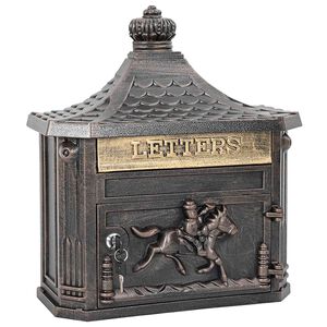 vidaXL Wandmontierter Briefkasten mit T&uuml;r Bronze 40,5 x 16 x 45 cm