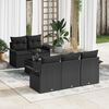 vidaXL Garten-Sofa-Set 6 pcs Schwarz Poly-Rattan und Stahl und Glas