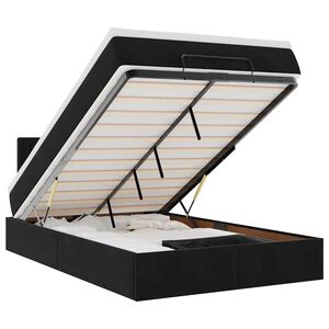 vidaXL Ottomane Bett mit Matratze & LEDs Schwarz 120x190 cm Samt