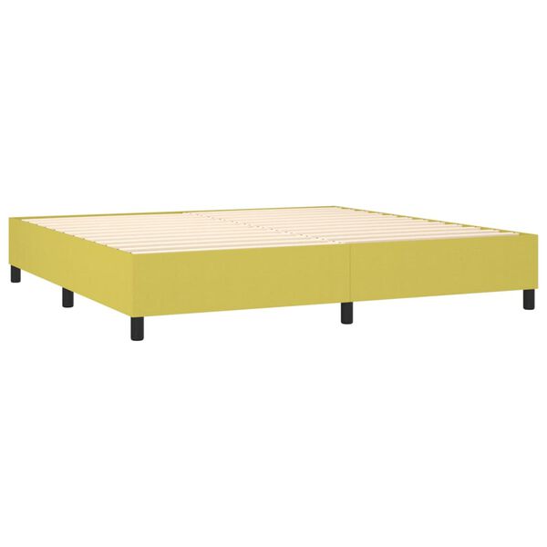 vidaXL Boxspringbett mit Matratze Gr&uuml;n 200x200 cm Stoff