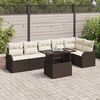 vidaXL Garten-Sofa-Set mit Kissen mit Kissen 7 pcs Braun Poly Rattan
