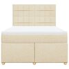 vidaXL Boxspringbett mit Matratze Creme 140x200 cm Stoff