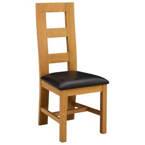 vidaXL Esszimmerstuhl 2 stk. Massivholz Eiche Schwarz 45 x 51 x 105 cm
