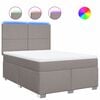 vidaXL Boxspringbett mit Matratze Taupe 140x200 cm Stoff