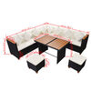 vidaXL 7-tlg. Garten-Lounge-Set mit Auflagen Poly Rattan Schwarz
