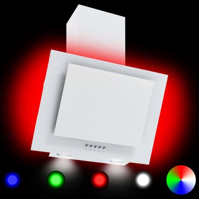 vidaXL RGB Dunstabzugshaube LED 60 cm Edelstahl und Hartglas