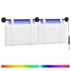 vidaXL H&auml;ngendes Kopfteil Mit LED Licht Wei&szlig; Stoff