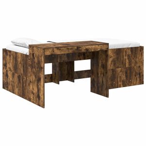 vidaXL Hochbett mit Schreibtisch f&uuml;r Kinder Ger&auml;ucherte Eiche