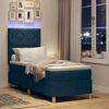 vidaXL LED Boxspringbett mit Matratze Blau 80 x 200 cm Stoff