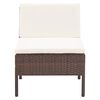 vidaXL 3-tlg. Garten-Lounge-Set mit Auflagen Poly Rattan Braun
