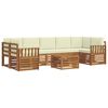vidaXL Sofagarnituren 8 pcs Natur und Creme Massivholz Akazie