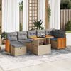 vidaXL 5-tlg. Garten-Sofagarnitur mit Kissen Beige Poly Rattan