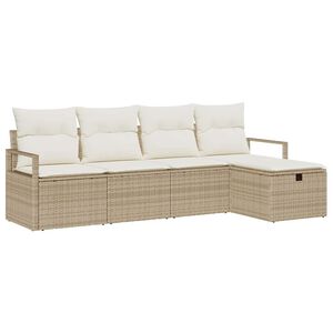 vidaXL Sofa Set 5 stk. 5-Sitzanzahl Beige und Creme Poly-Rattan