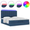 vidaXL Ottoman-Bett mit Matratze & LEDs Blau 160x200 cm Stoff