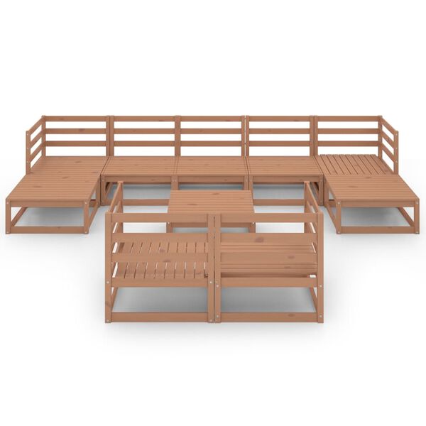 vidaXL 10-tlg. Garten-Lounge-Set Honigbraun Massivholz Kiefer
