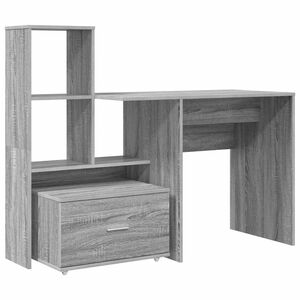 vidaXL Schreibtisch Graues Sonoma Holzwerkstoff 131,5 x 50 x 106,5 cm