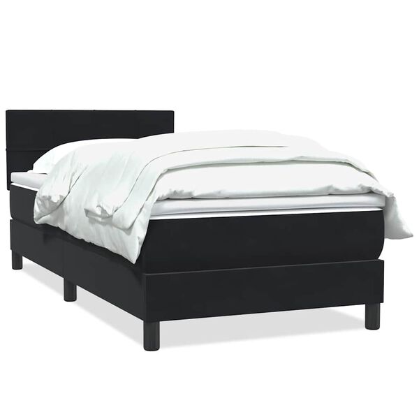 vidaXL Boxspringbett mit Matratze Schwarz 100x210 cm Samt