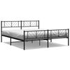 vidaXL Metallbett ohne Matratze mit Fu&szlig;teil Schwarz 180x200 cm