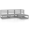 vidaXL 4-tlg. Garten-Lounge-Set Grau Massivholz Kiefer