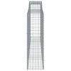 vidaXL Gabionen mit Hochbogen 4 Stk. 400x50x160/180cm Verzinktes Eisen