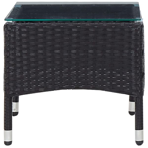 vidaXL 2-tlg. Garten-Lounge-Set mit Auflage Poly Rattan Schwarz