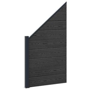 vidaXL zaunset 95 x 180 cm WPC und Aluminium Schwarz
