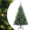 vidaXL K&uuml;nstlicher geflammter Weihnachtsbaum 150 LEDs Gr&uuml;n 150 cm