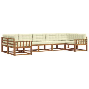 vidaXL Outdoor-Sofagarnitur 7 stk. Natur und Creme