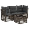 vidaXL Gartensofa-set 4 Stk. Grau Poly-Rattan