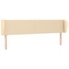 vidaXL Kopfteil mit Ohren Creme 203x23x78/88 cm Stoff