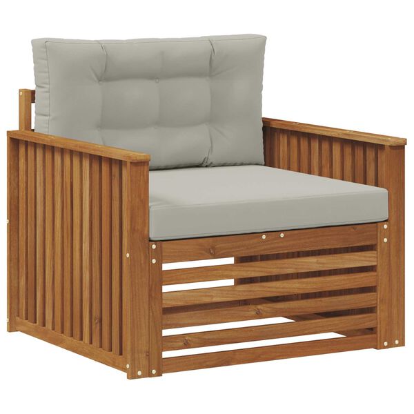 vidaXL Outdoor-Sofagarnitur Massives Akazienholz und Polyester Natur