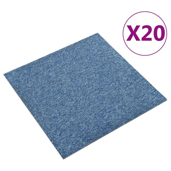 vidaXL Teppich 20 pcs Blau 50 x 50 cm 100% Polypropylen