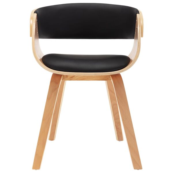 vidaXL Esszimmerst&uuml;hle 4 Stk. Schwarz Bugholz und Kunstleder