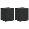 vidaXL Wandmontierter Nachttisch 2 stk. Schwarz 34,5 x 33 x 40 cm