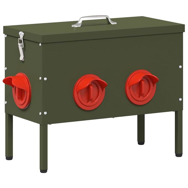 vidaXL H&uuml;hnerf&uuml;tterer Olive Gr&uuml;n 41,5 x 20,5 x 33 cm