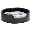 vidaXL Hundebett Schwarz-Grau 69x59x19 cm Pl&uuml;sch und Kunstleder