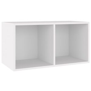 vidaXL Schallplatten-Aufbewahrungsbox Wei&szlig; 71x34x36 cm Holzwerkstoff
