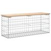vidaXL Gartenbank aus Gabionen 103x31,5x42 cm Massivholz Kiefer