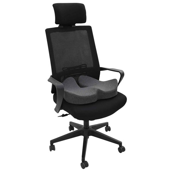 vidaXL Kopfkissen mit Kissen Dunkelgrau 50 x 43 x 10 cm Baumwolle