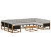 vidaXL Outdoor-Sofagarnitur mit Kissen 10 pcs Nat&uuml;rlich und Hellgrau