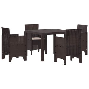 vidaXL Garten Essgruppe 5 stk. Braun Polypropylen