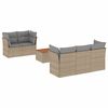 vidaXL 6-tlg. Garten-Sofagarnitur mit Kissen Beige Poly Rattan
