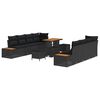 vidaXL Gartensofa-set 11 pcs Schwarz Poly-Rattan