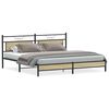 vidaXL Metallbett ohne Matratze Sonoma-Eiche 193x203 cm