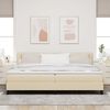 vidaXL Boxspringbett mit Matratze mit LED Creme 200 x 200 cm Stoff