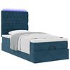 vidaXL Ottoman-Bett mit Matratzen & LEDs Dunkelblau 90x200 cm Samt