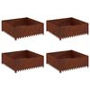 vidaXL Raseneinfassung 4 pcs 100 x 100 x 35 cm Stahl Rostig